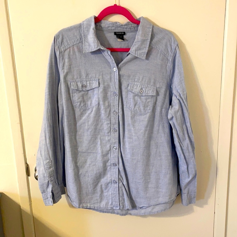 Torrid PLUS Lightweight Chambray Button Down